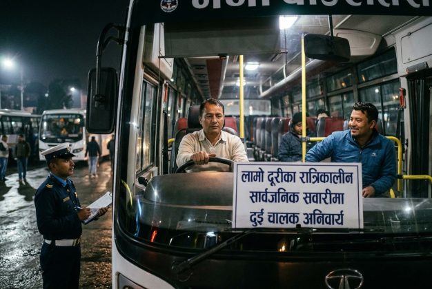 लामो दूरीका रात्रिकालीन सार्वजनिक सवारीमा अब दुई चालक अनिवार्य