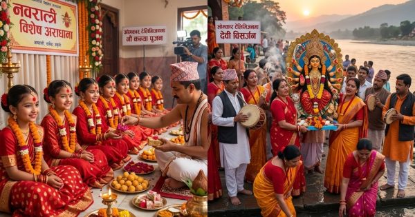 “नवदुर्गाको नौ स्वरूप, नौ कन्याको पूजन : ओमकार टेलिभिजनको नवरात्रि परम्परा दशमीमा देवी विसर्जनसँगै पूर्ण”