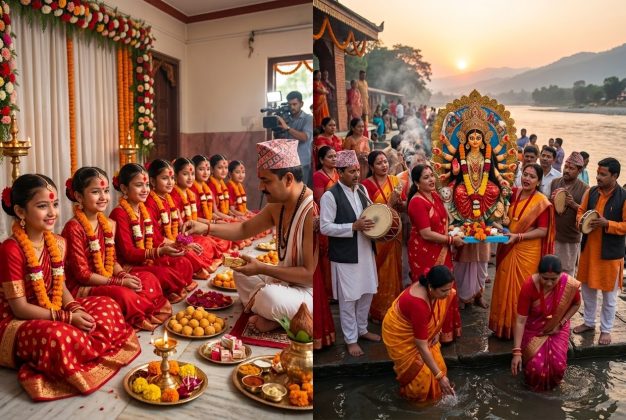 “नवदुर्गाको नौ स्वरूप, नौ कन्याको पूजन : ओमकार टेलिभिजनको नवरात्रि परम्परा दशमीमा देवी विसर्जनसँगै पूर्ण”