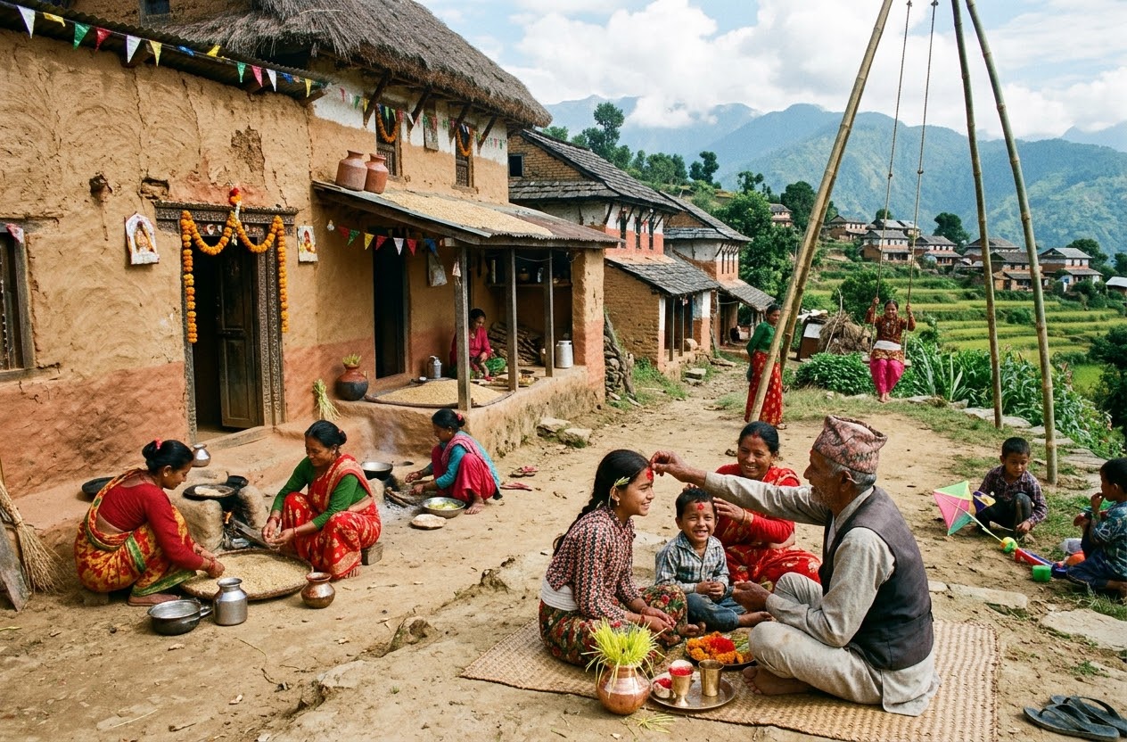 माटोले लिपिएका घर, मायाले भरिएका मन : कहाँ हरायो त्यो दसैँ?