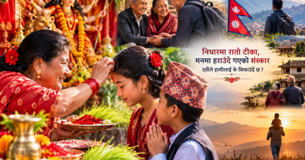 निधारमा रातो टीका, मनमा हराउँदै गएको संस्कार : दसैँले हामीलाई के सिकाउँदै छ?