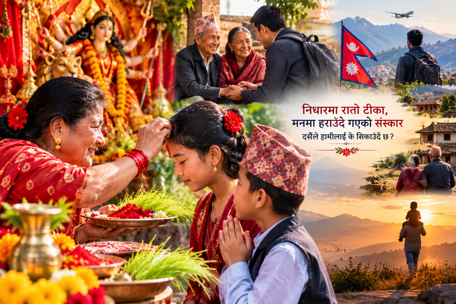 निधारमा रातो टीका, मनमा हराउँदै गएको संस्कार : दसैँले हामीलाई के सिकाउँदै छ?