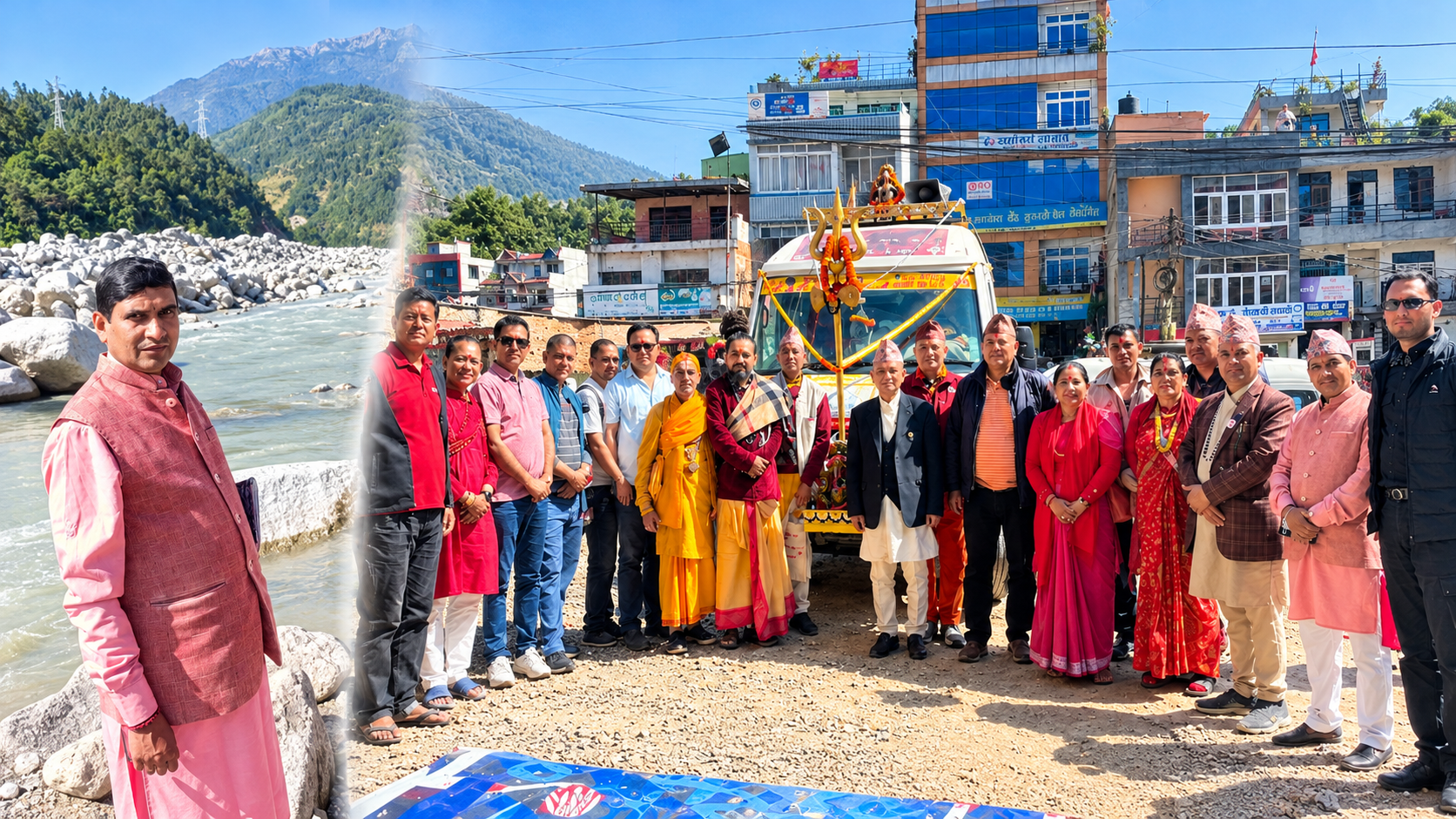 भोटेगण्डकीमा बाढीले क्षतिग्रस्त उत्तरगया धाम पुनःस्थापना गर्ने धर्मगुरुहरूको प्रतिबद्धता