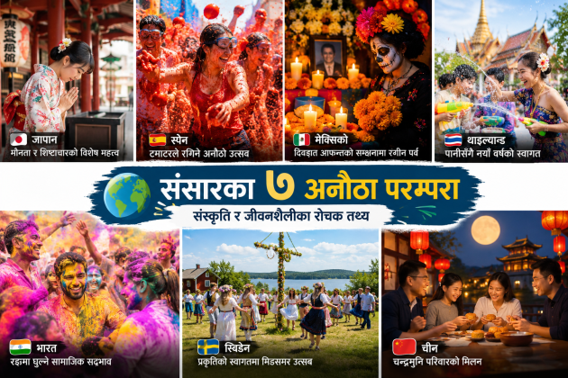 संसारका ७ अनौठा परम्परा : संस्कृति र जीवनशैलीका रोचक तथ्य