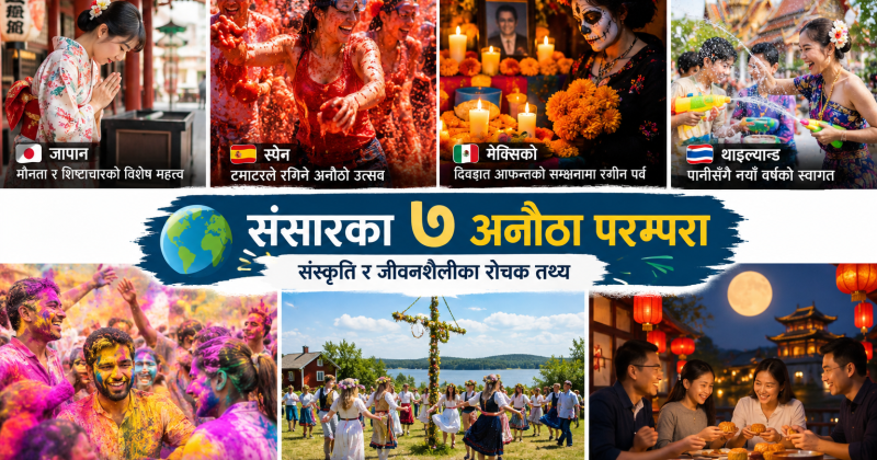 संसारका ७ अनौठा परम्परा : संस्कृति र जीवनशैलीका रोचक तथ्य